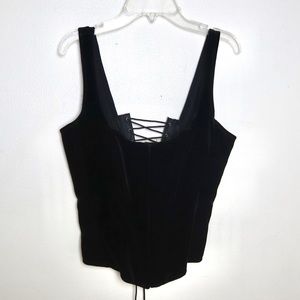 Black Velvet Victoria’s Secret Corset Top with U-Shaped Hem